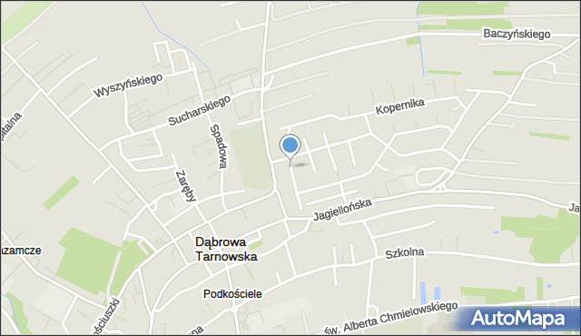 Dąbrowa Tarnowska, Broniewskiego, mapa Dąbrowa Tarnowska