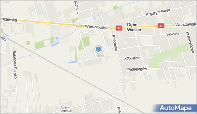 Dębe Wielkie, Braci Tabiszewskich, mapa Dębe Wielkie