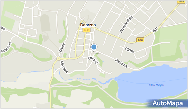 Debrzno, Brzozowa, mapa Debrzno