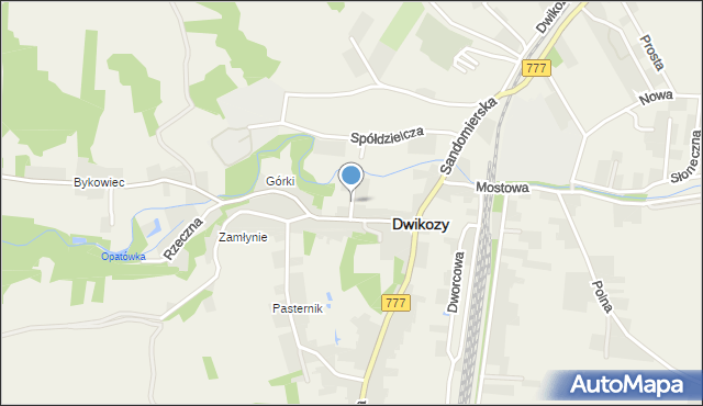 Dwikozy, Browarna, mapa Dwikozy