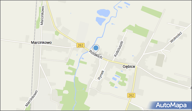 Gębice gmina Mogilno, Braci Rólskich, mapa Gębice gmina Mogilno