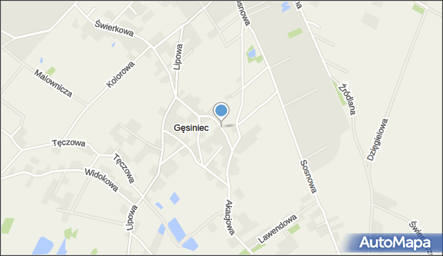 Gęsiniec, Brzoskwiniowa, mapa Gęsiniec