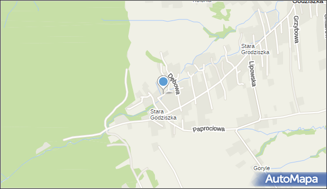 Godziszka gmina Buczkowice, Brzozowa, mapa Godziszka gmina Buczkowice