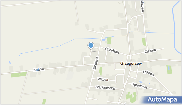 Grzegorzew, Brzozowa, mapa Grzegorzew