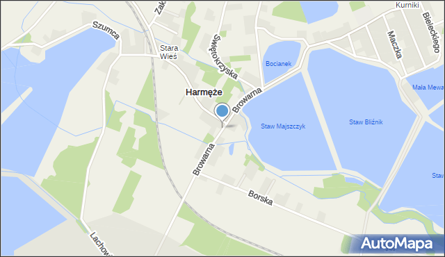 Harmęże, Browarna, mapa Harmęże