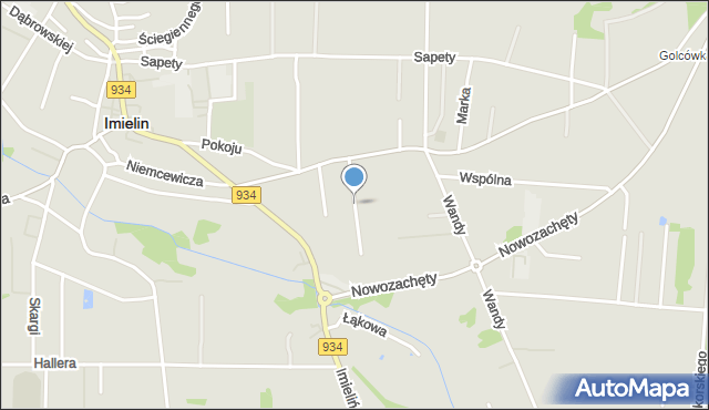 Imielin, Broszkiewicza Stanisława, mapa Imielin