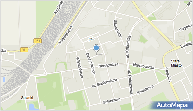 Inowrocław, Broniewskiego Władysława, mapa Inowrocławia