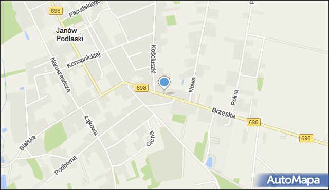 Janów Podlaski, Brzeska, mapa Janów Podlaski