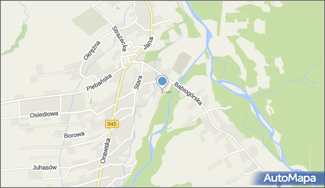 Jeleśnia, Brzegowa, mapa Jeleśnia