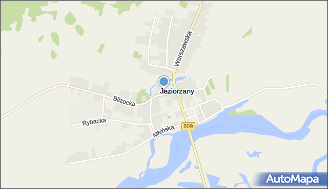 Jeziorzany powiat lubartowski, Browarna, mapa Jeziorzany powiat lubartowski