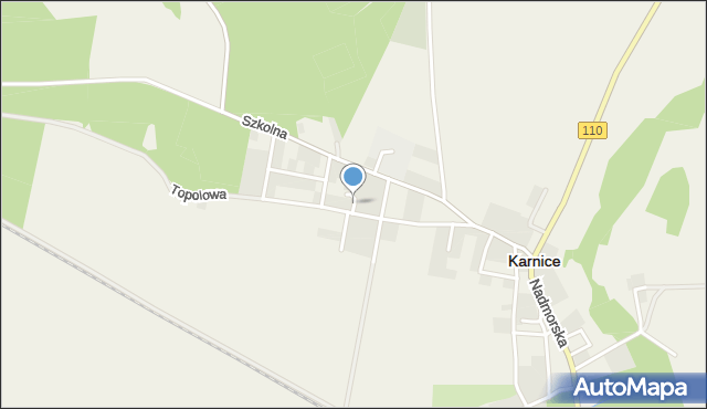 Karnice powiat gryficki, Brzozowa, mapa Karnice powiat gryficki