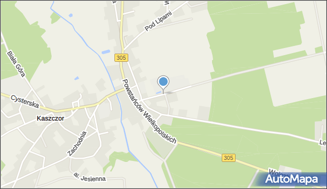 Kaszczor, Brzoskwiniowa, mapa Kaszczor