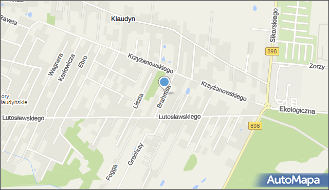 Klaudyn, Brahmsa Johannesa, mapa Klaudyn