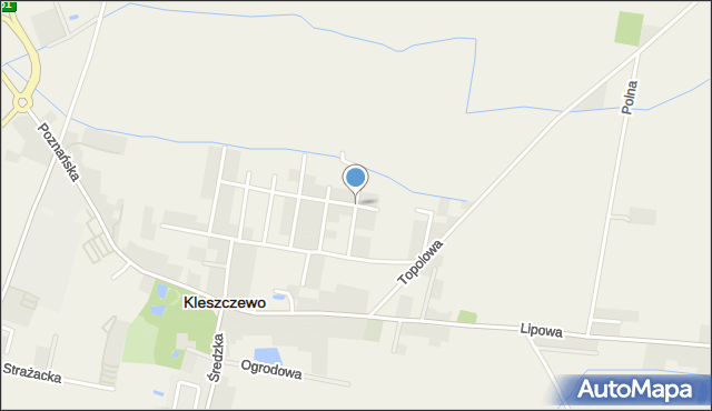 Kleszczewo powiat poznański, Brzoskwiniowa, mapa Kleszczewo powiat poznański