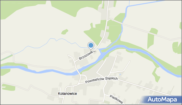 Kolanowice, Brzozowa, mapa Kolanowice