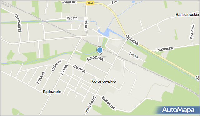 Kolonowskie, Brzozowa, mapa Kolonowskie