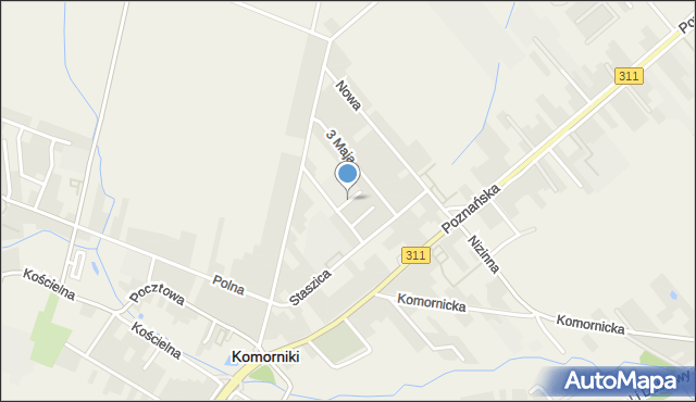 Komorniki powiat poznański, Brzechwy Jana, mapa Komorniki powiat poznański