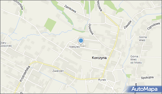Korczyna powiat krośnieński, Brzozowa, mapa Korczyna powiat krośnieński
