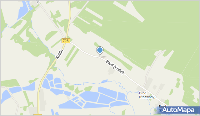 Kotfin gmina Gielniów, Bród (Kotfin), mapa Kotfin gmina Gielniów