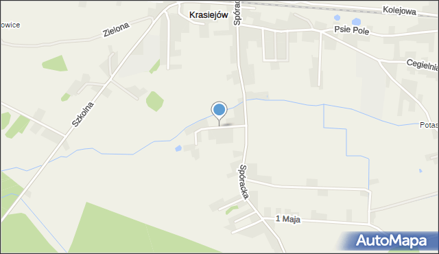 Krasiejów, Brzozowa, mapa Krasiejów