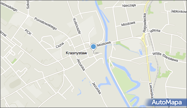 Krasnystaw, Browarna, mapa Krasnystaw