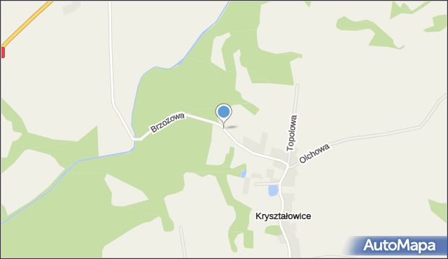 Kryształowice, Brzozowa, mapa Kryształowice