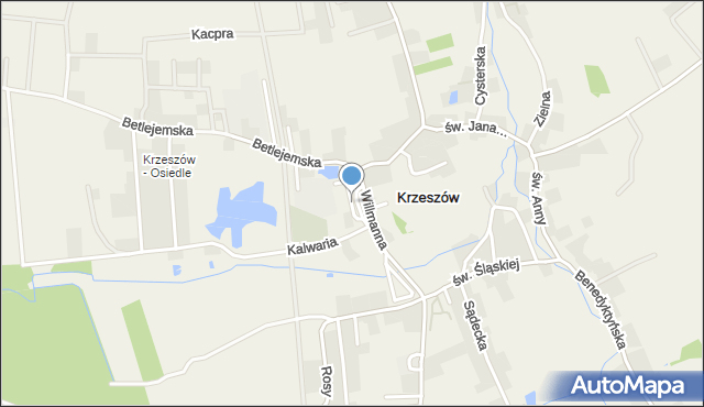 Krzeszów gmina Kamienna Góra, Brokoffa Maksymiliana, mapa Krzeszów gmina Kamienna Góra