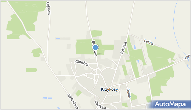 Krzykosy powiat średzki, Brzozowa, mapa Krzykosy powiat średzki