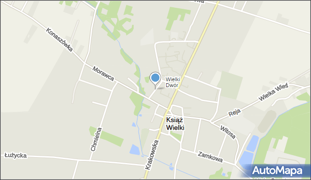 Książ Wielki, Browarowa, mapa Książ Wielki