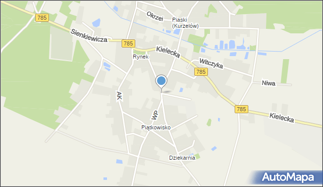 Kurzelów, Brożka Jana, mapa Kurzelów