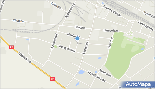 Kutno, Brzechwy Jana, mapa Kutno