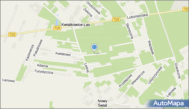 Kwiatkowice-Las, Brzozowa, mapa Kwiatkowice-Las