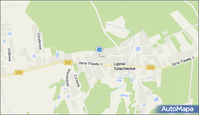 Lipinki Szlacheckie, Brzozowa, mapa Lipinki Szlacheckie