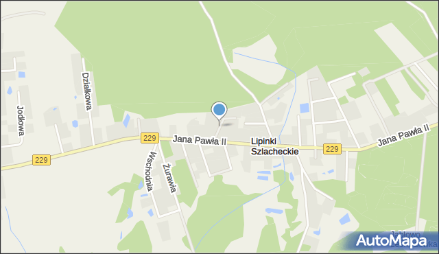 Lipinki Szlacheckie, Brzozowa, mapa Lipinki Szlacheckie