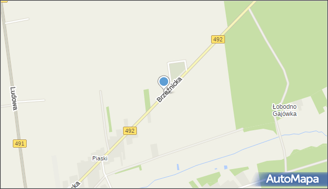 Łobodno, Brzeźnicka, mapa Łobodno