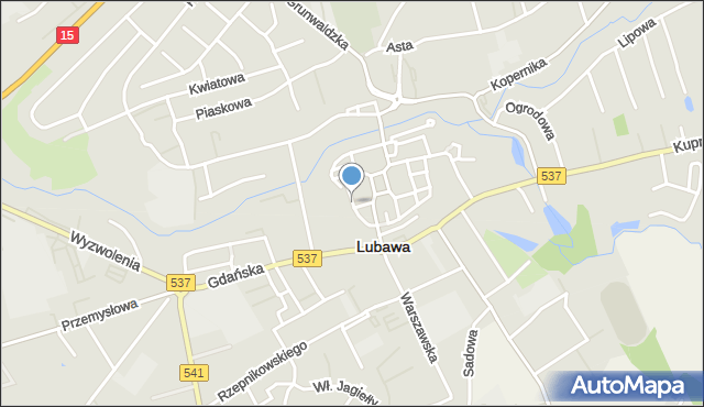 Lubawa, Browarowa, mapa Lubawa