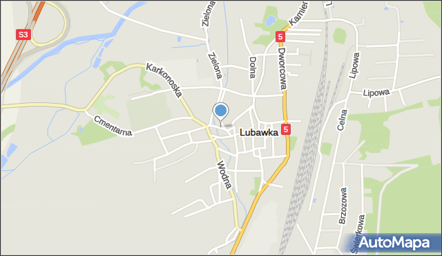 Lubawka, Browarna, mapa Lubawka