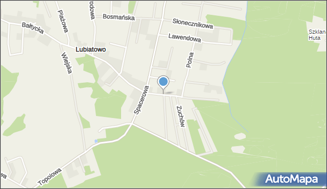 Lubiatowo gmina Choczewo, Brzozowa, mapa Lubiatowo gmina Choczewo