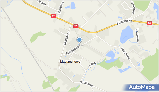 Mądrzechowo, Brylantowa, mapa Mądrzechowo