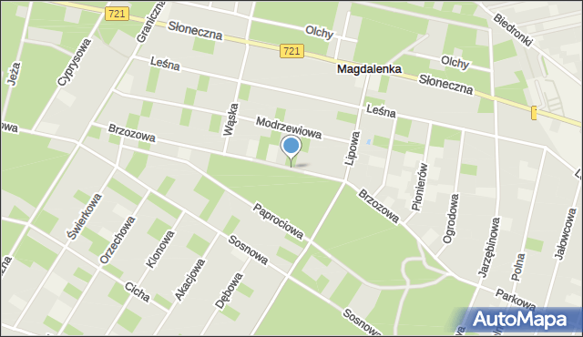 Magdalenka gmina Lesznowola, Brzozowa, mapa Magdalenka gmina Lesznowola