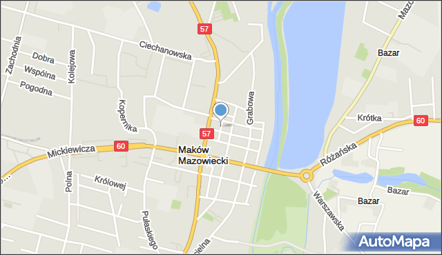 Maków Mazowiecki, Brzozowa, mapa Maków Mazowiecki