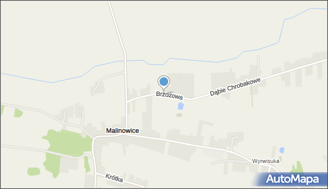 Malinowice, Brzozowa, mapa Malinowice