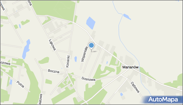 Marianów gmina Dąbrówka, Brzozowa, mapa Marianów gmina Dąbrówka