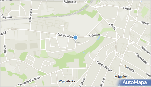 Mikołów, Bromboszcza Wincentego, mapa Mikołów