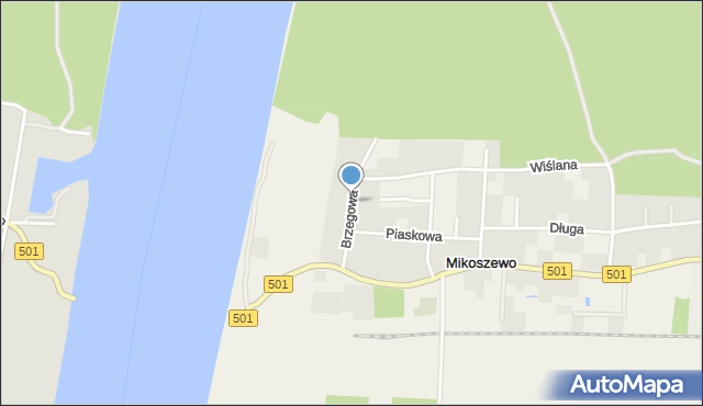 Mikoszewo, Brzegowa, mapa Mikoszewo