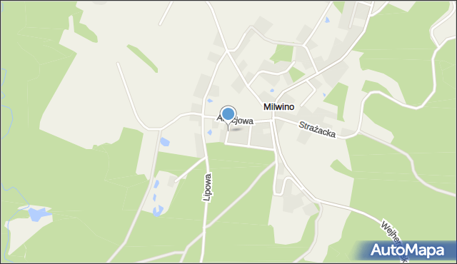 Milwino, Brzozowa, mapa Milwino