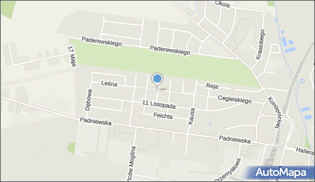 Mogilno, Brzoskwiniowa, mapa Mogilno