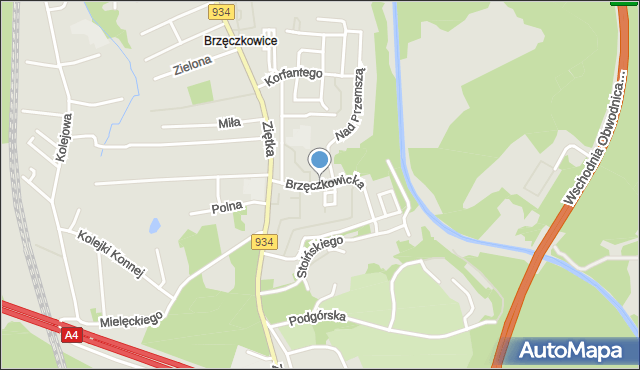 Mysłowice, Brzęczkowicka, mapa Mysłowice