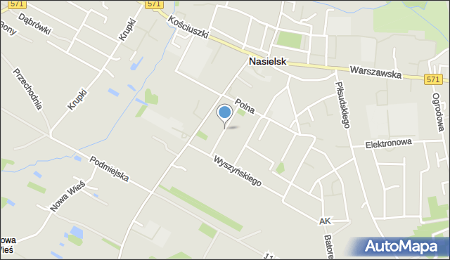 Nasielsk, Broniewskiego Władysława, mapa Nasielsk