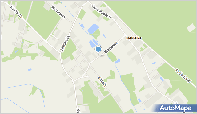 Nekielka, Brzozowa, mapa Nekielka